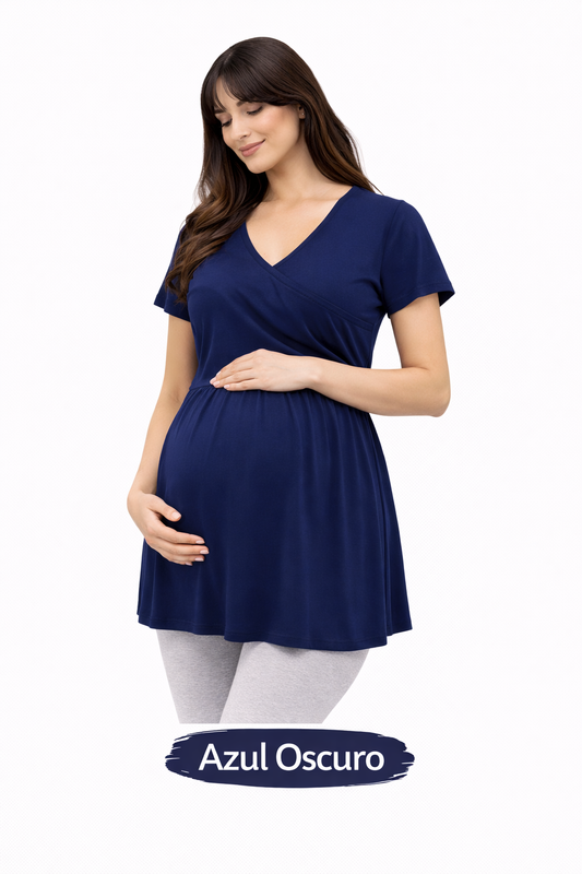 Polera Azul Oscuro Lactancia Maternal