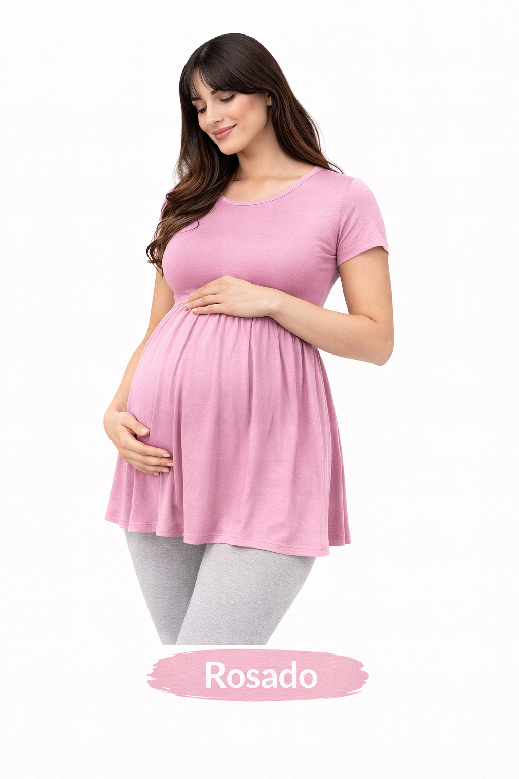 Polera Maternal Unicolor Rosado Maternal Embarazo