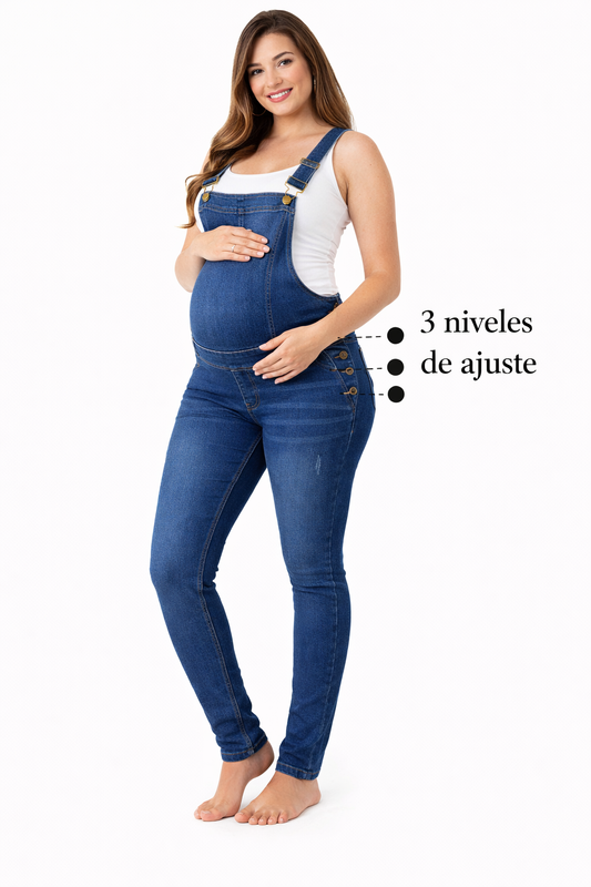 Jardinera Jeans Azul Maternal Embarazo