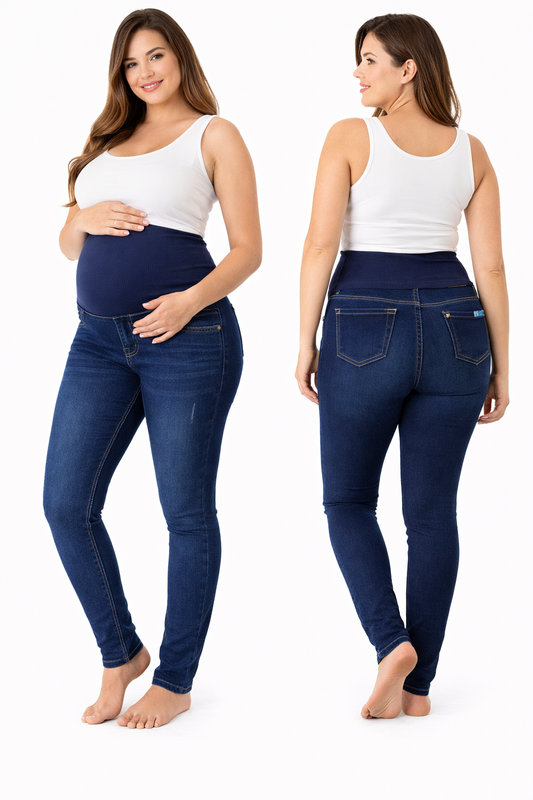 Jeans Azul Pitillo Maternal Embarazo