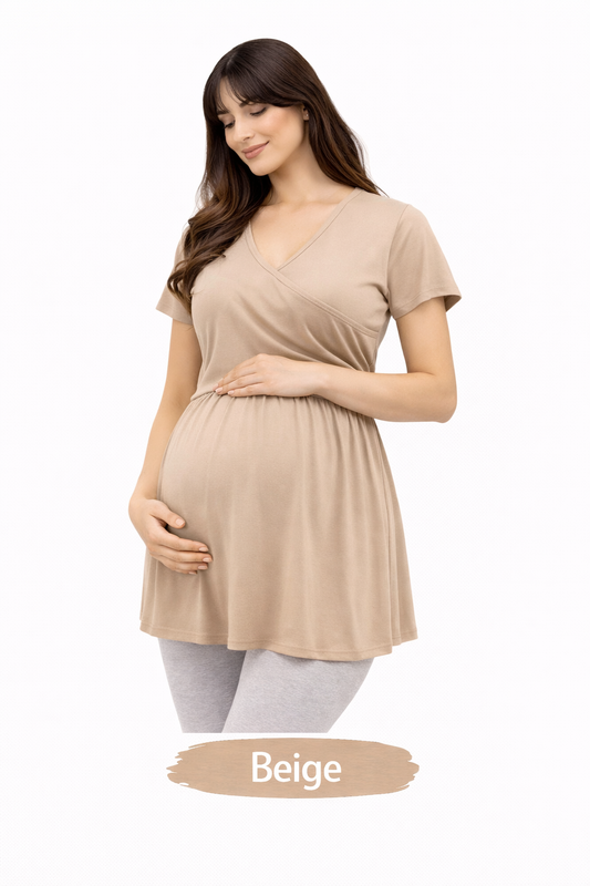 Polera Beige Lactancia Maternal