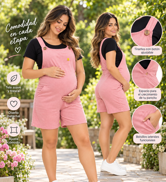 Overol Corto Lino Maternal
