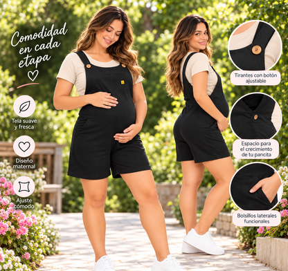 Overol Corto Lino Maternal