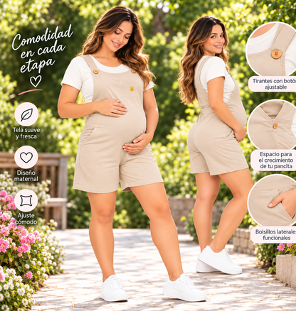 Overol Corto Lino Maternal