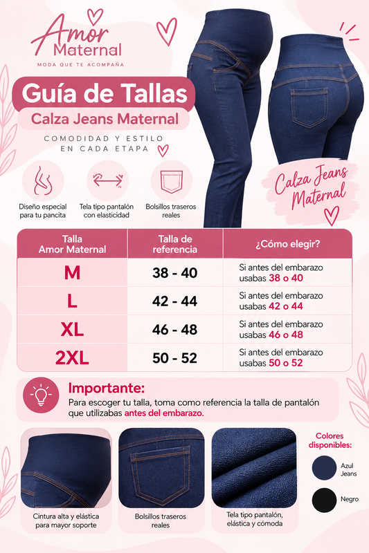 Calza Jeans Maternal Azul
