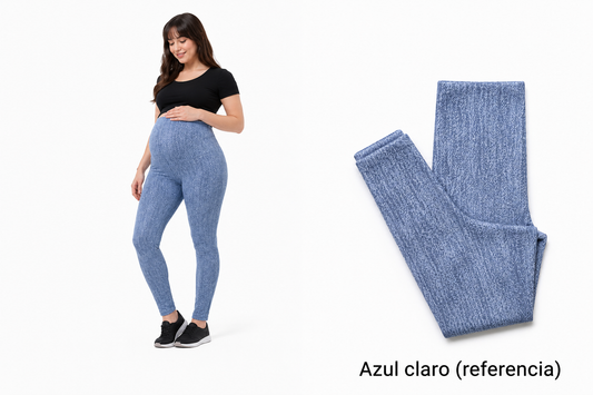 Calza Chiporro Azul Claro (Celeste) Pitillo Maternal Embarazo