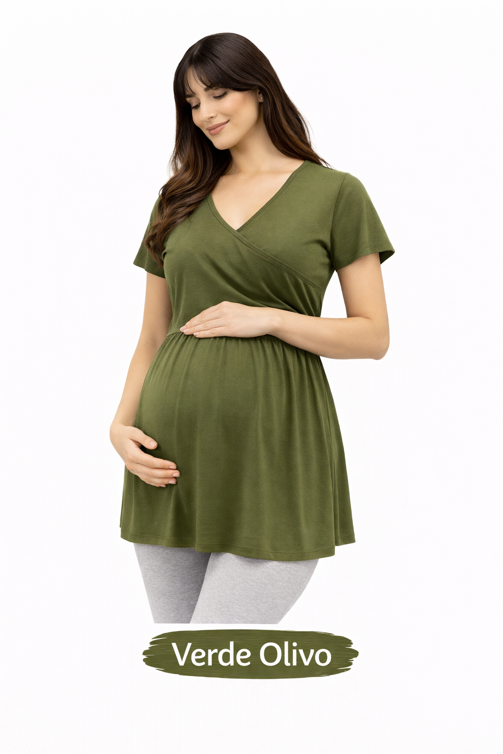 Polera Verde Olivo Lactancia Maternal
